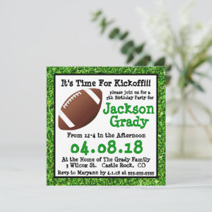 Green Grass Football Invitation Anniversaire
