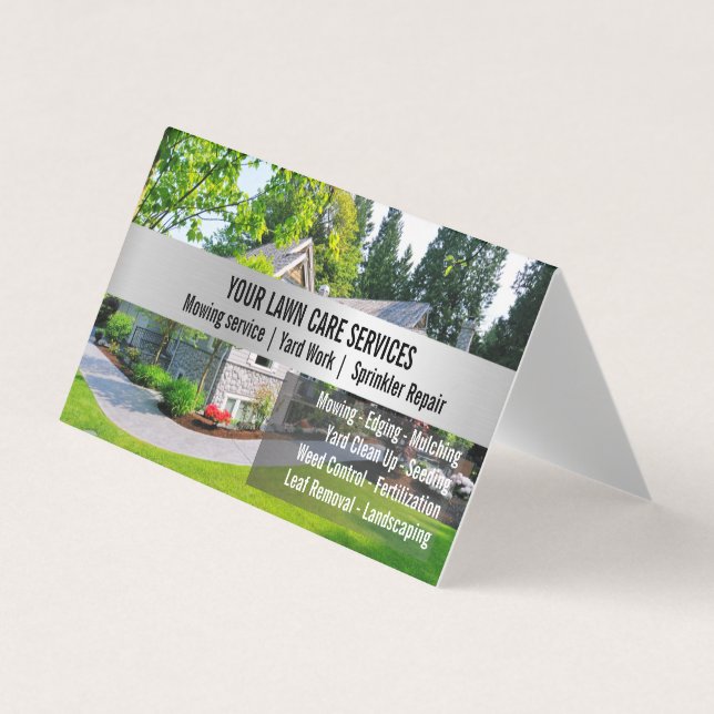 Green Grass Mowing Yarn Care Gardenin Visitenkarten (Vorderseite)