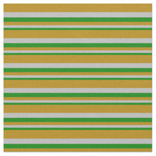 Green, Grau & Dark Goldenrod Muster Stoff