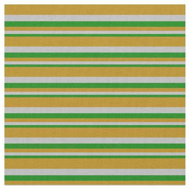 Green, Grau & Dark Goldenrod Muster Stoff (Nahaufnahme)