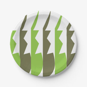 Green Gray Abstrakt Modernes Party Pappteller