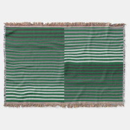Green, Gray, Black, White Stripes Decke