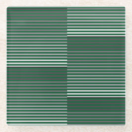 Green, Gray, Black, White Stripes Glasuntersetzer
