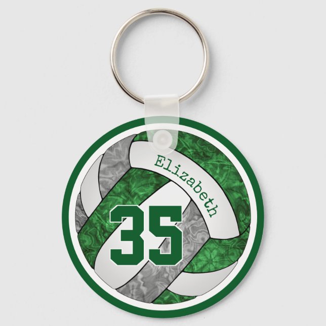 green gray custom gifts for girls volleyball team schlüsselanhänger (Vorderseite)