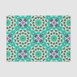Green & Gray Hearts Ethnic Boho Geometric Muster Seidenpapier