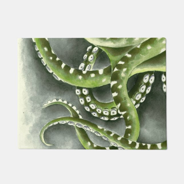 Green Gray Tentacles Fußmatte (Vorderseite)