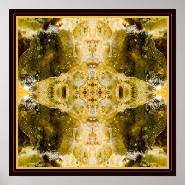 Green grenade I gemstone fractal art poster (Devant)