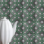 Green Grey Schwarz-weiß Op Art Geometric Strichen Fliese<br><div class="desc">Modernes und cooles Dekorfliesen-Design mit einem nahtlosen Op Art Muster in Grün,  Grau,  Schwarz und Weiß.</div>