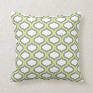 Green & Grey Tile Ogee Waves Kissen