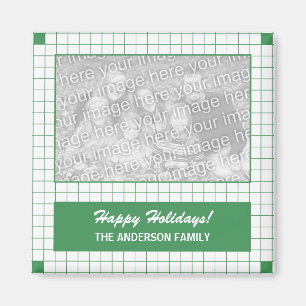 Green Grid Foto Magnet