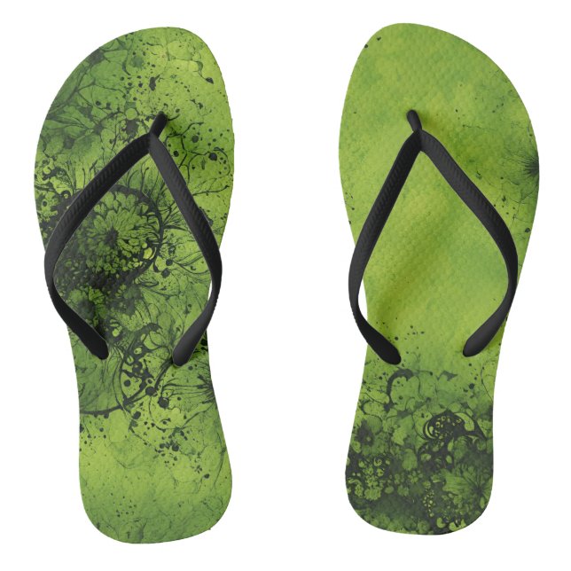 Green Grunge Flip Flops (Fußbett)