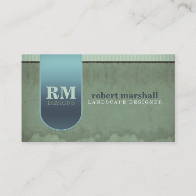 Green Grunge Garden Design Business Card Visitenkarte (Vorderseite)