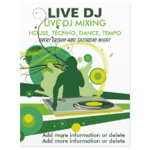 Green Grunge Live DJ Flyer