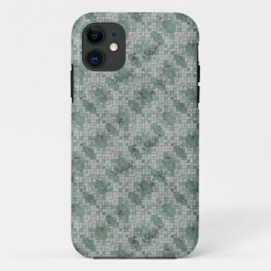 Green Grunge Mosaik iPhone 11 Hülle