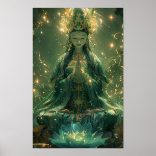 Green GuanYin Poster - Serenbuddhistisches Kunstwe