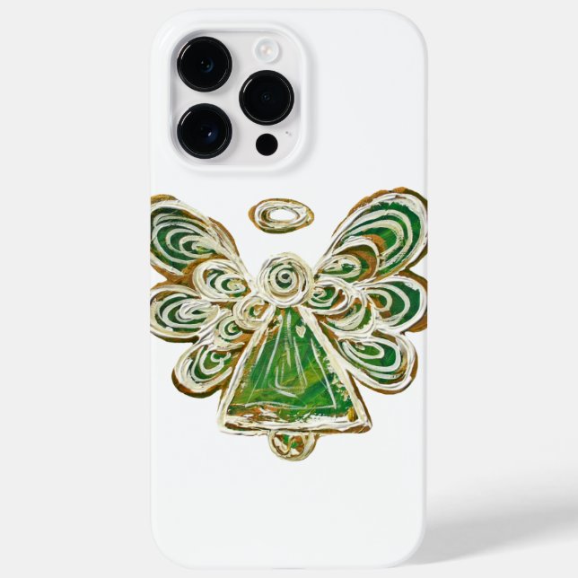 Green Guardian Angel Art coque iphone personnalisé (Verso)