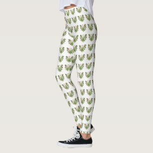 Green Guardian Angel Art Custom Holiday Leggings