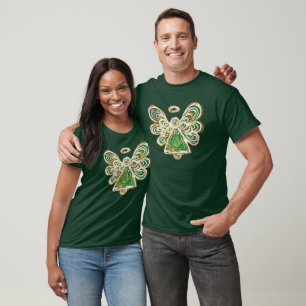 Green Guardian Angel Art Custom Holiday T - Shirt