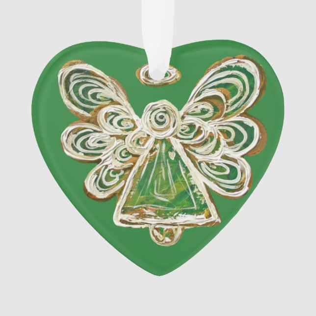 Green Guardian Angel Weihnachtsschmuck Anhänger Ornament (Vorderseite)