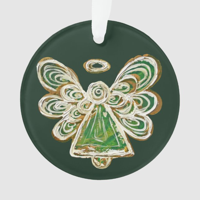 Green Guardian Engel Weihnachtsanhänger Ornamente (Vorderseite)