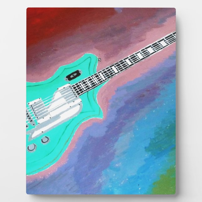 Green Guitar Fotoplatte (Vorderseite)