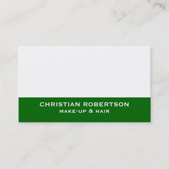 Green Hair Stylist Makeup Artist Business Card Visitenkarte (Vorderseite)