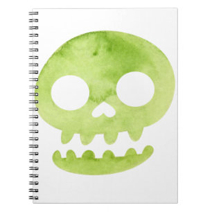 Green Halloween Skull Große Totttasche Notizblock