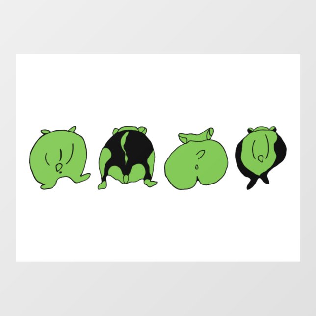 Green Hamster Hintern Fensteraufkleber (Blatt)