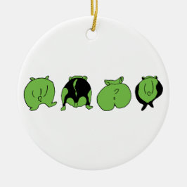Green Hamster Hintern Keramik Ornament