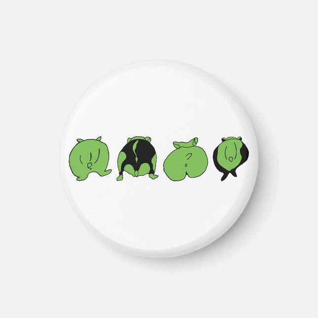 Green Hamster Hintern Magnet (Vorne)