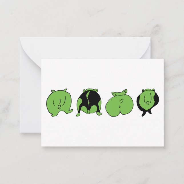 Green Hamster Hintern Mitteilungskarte (Vorderseite)