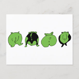 Green Hamster Hintern Postkarte