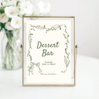 Green Hand Drawing whimsical Dessert Bar