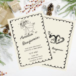 green hand drawn couple Whimsical Wedding  Einladung<br><div class="desc">Celebrate love with this hand drawn green whimsical wedding design, featuring playful line art, casual elegance, and charming doodle-inspired details. The hand illustrated style blends European, Italian, and French influences, creating a unique balance of trendy, funky, and stylishly modern flair. With its pretty, cute, and fun squiggle scribbles, this design...</div>