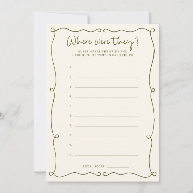 Green Hand Hand-Drawn Où étaient-ils la carte de j (Devant)