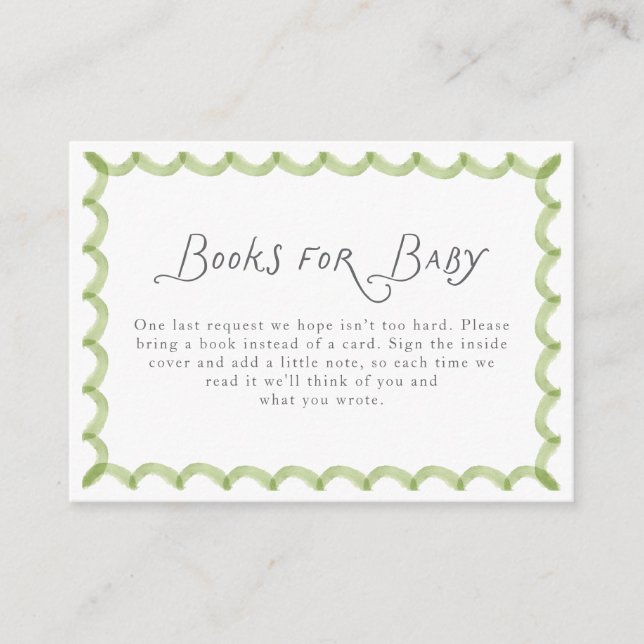 Green Hand Painted Frame Books for Baby Begleitkarte (Vorderseite)