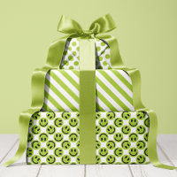 Green Happy Face Stripes und Polka Dot