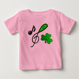 Green Happy Face Treble Clef Musiknote & Kleeblatt Baby T-shirt