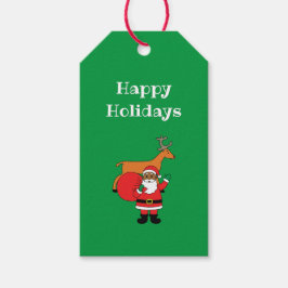 Green Happy Holidays Afrikanischer Weihnachtsmann Geschenkanhänger