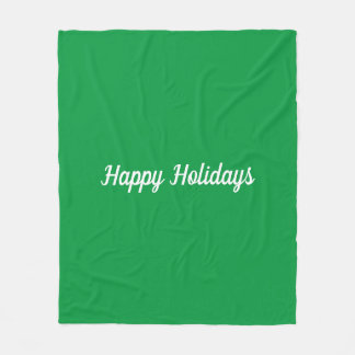 Green Happy Holidays Fleecedecke