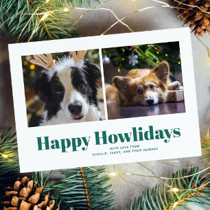 Green "Happy Howlidays" Von den Hunden Feiertagskarte