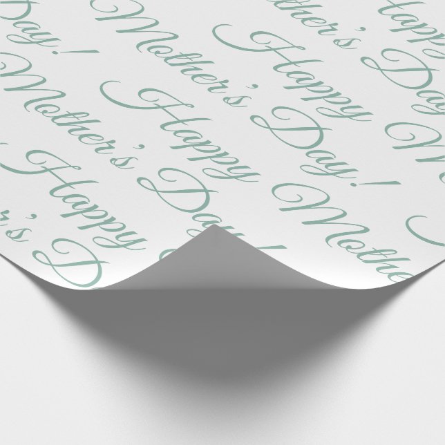 Green Happy Mother Day Script Holiday Geschenkpapier (Ecke)