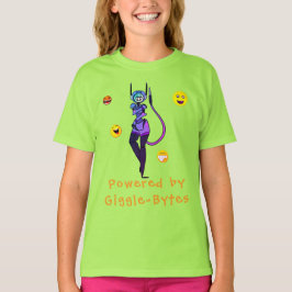 Green Happy Robot Giggle Fun T - Shirt