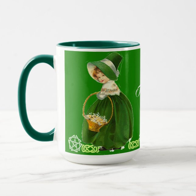 Green Happy St Patricks Day Little Girl Celtic Hem Tasse (Links)