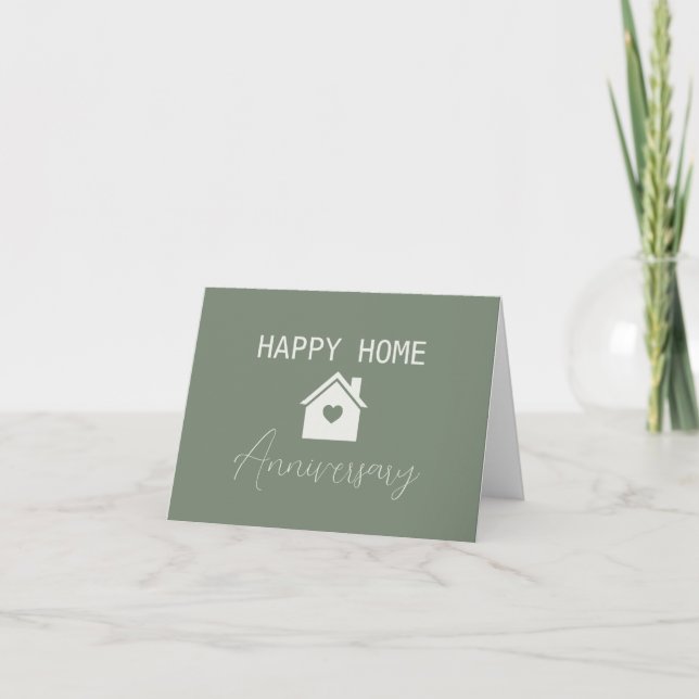 Green Happy Zuhause Anniversary Real Anwesen Karte (Vorderseite)