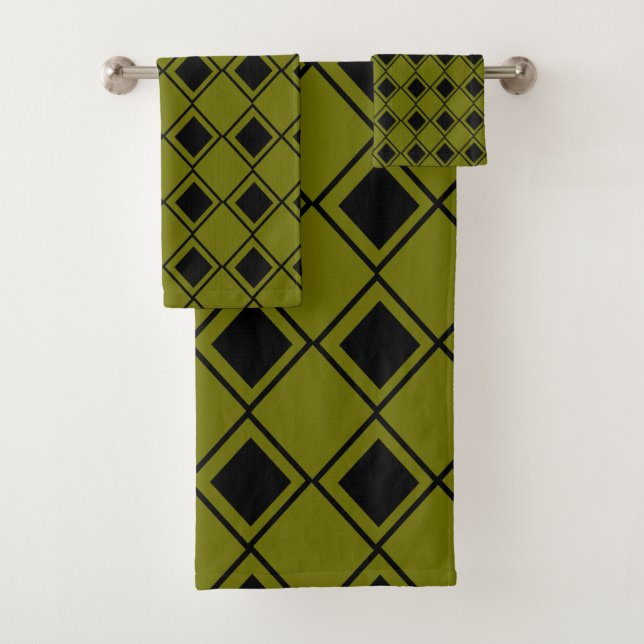Green Harlequin Badhandtuch Set (Insitu)