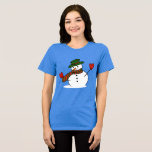Green Hat Snowman Christmas Tri-Blend Shirt<br><div class="desc">* Illustration eines niedlichen Schneemanns mit Fäusten und einem grünen Hut. * Die Teemaschinen sind in verschiedenen Farben, Stilen und Größen auch für Kinder und Erwachsene erhältlich! * Dieses Design ist auch auf Shirts für Erwachsene! * Verschieben Sie das Design in die Tasche oder auf die Rückseite des T-Shirts. *...</div>