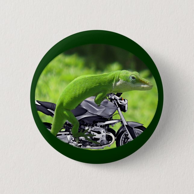 Green Hawaiian Gecko Rider Button (Vorderseite)