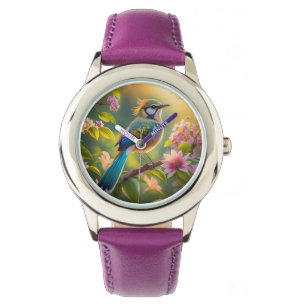 Green Headed Aquamarin Winged Fantasy Bird Armbanduhr