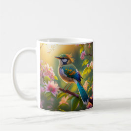 Green Headed Aquamarin Winged Fantasy Bird Kaffeetasse